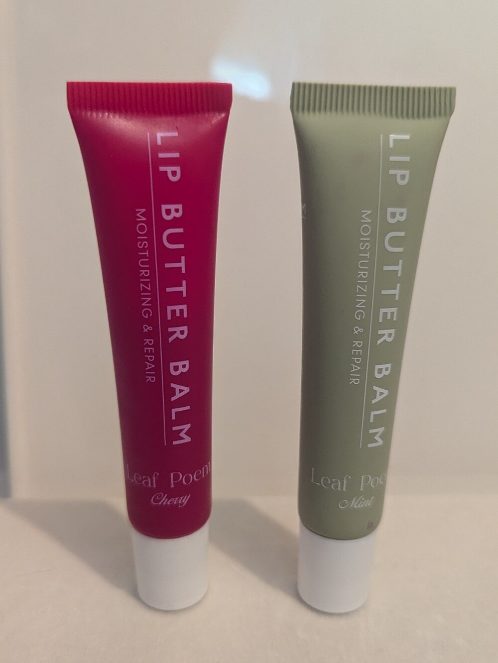 Leaf Poem Lip Butter Balm Duo – Cherry & Mint • Moisturizing & Repair